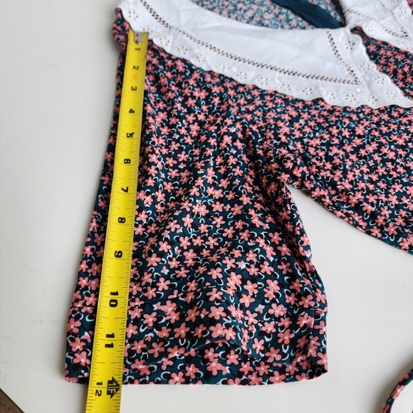 NWT $60 B DARLIN Womens Pink Black Crochet-trim Collar Mini Dress 13/14 - Picture 16 of 16